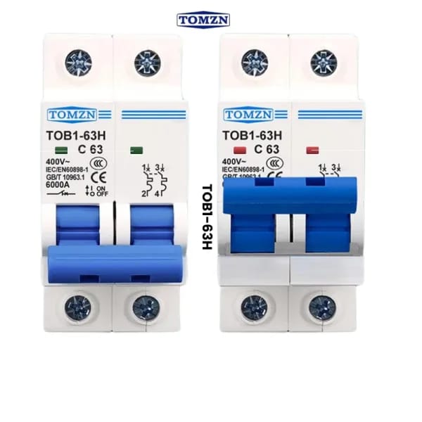 TOMZN 2P AC C-Type MCB Circuit Breaker 63A 230/400V
