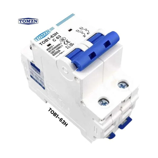 TOMZN 2P AC C-Type MCB Circuit Breaker 63A 230/400V